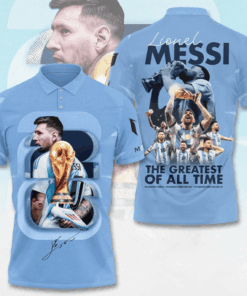 Unisex Argentina Global Soccer Event 2026 Lionel Messi 10 Argentina Graphic Polo Shirt for Soccer Fans