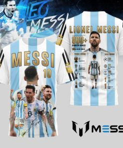 Unisex Lionel Messi Argentina 860 Career Goals Graphic Shirt for Soccer Fans
