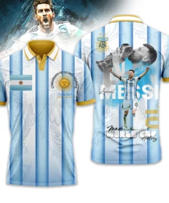 Unisex Argentina Global Soccer Event 2026 Lionel Messi Argentina Global Soccer Event M10 Graphic Polo Shirt for Soccer Fans