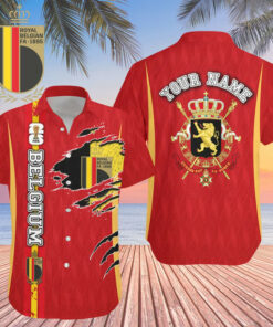 Custom Name Belgium World Cup 2026 Graphic Hawaiian Shirt for Soccer Fans