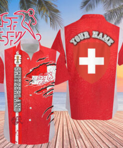 Custom Name Switzerland World Cup 2026 Graphic Hawaiian Shirt for Soccer Fans