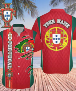 Custom Name Portugal World Cup 2026 Graphic Hawaiian Shirt for Soccer Fans