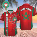Custom Name Morocco World Cup 2026 Graphic Hawaiian Shirt for Soccer Fans