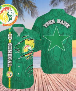 Custom Name Senegal World Cup 2026 Graphic Hawaiian Shirt for Soccer Fans