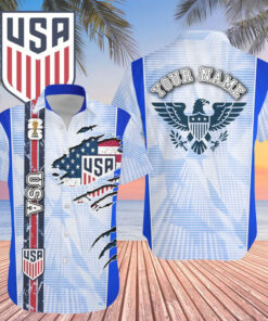 Custom Name USA World Cup 2026 Graphic Hawaiian Shirt for Soccer Fans