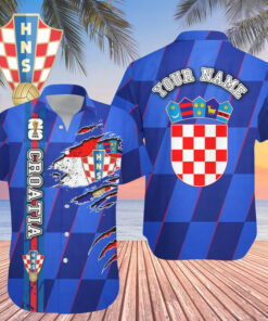 Custom Name Croatia World Cup 2026 Graphic Hawaiian Shirt for Soccer Fans