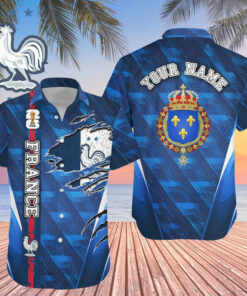 Custom Name France World Cup 2026 Graphic Hawaiian Shirt for Soccer Fans