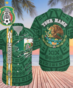 Custom Name Mexico World Cup 2026 Graphic Hawaiian Shirt for Soccer Fans