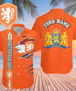 Custom Name Netherlands World Cup 2026 Graphic Hawaiian Shirt for Soccer Fans