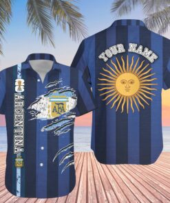 Custom Name Argentina World Cup 2026 Graphic Hawaiian Shirt for Soccer Fans