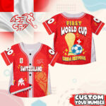 Custom Name Switzerland World Soccer 2026 Graphic Baseball Jersey for Soccer Fans