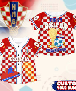 Custom Name Croatia World Soccer 2026 Graphic Baseball Jersey for Soccer Fans