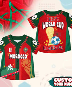 Custom Name Morocco World Soccer 2026 Graphic Baseball Jersey for Soccer Fans