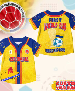 Custom Name Colombia World Soccer 2026 Graphic Baseball Jersey for Soccer Fans