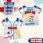 Custom Name England World Soccer 2026 Graphic Baseball Jersey for Soccer Fans