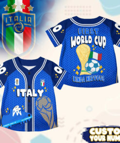 Custom Name Italy World Soccer 2026 Graphic Baseball Jersey for Soccer Fans