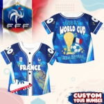 Custom Name France World Soccer 2026 Graphic Baseball Jersey for Soccer Fans