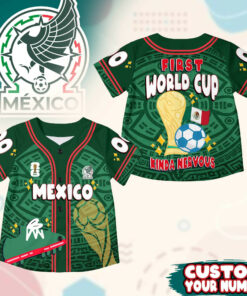 Custom Name Mexico World Soccer 2026 Graphic Baseball Jersey for Soccer Fans
