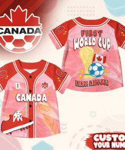 Custom Name Canada World Soccer 2026 Graphic Baseball Jersey for Soccer Fans