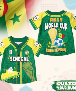Custom Name Senegal World Soccer 2026 Graphic Baseball Jersey for Soccer Fans