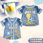 Custom Name Uruguay World Soccer 2026 Graphic Baseball Jersey for Soccer Fans