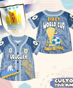 Custom Name Uruguay World Soccer 2026 Graphic Baseball Jersey for Soccer Fans