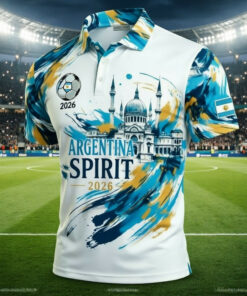 Unisex Argentina Soccer 2026 Global Soccer Event Argentina Soccer Team Gifts For Boyfriend Graphic Polo Shirt for Soccer Fans