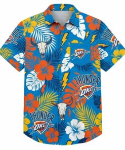 Unisex OKC Thunder Graphic Hawaiian Shirt for Basketball Fans