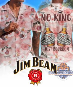 Unisex Jim Beam No King Just Bourbon Skeleton Hands 2026 Graphic Hawaiian Shirt for Fans