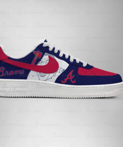 Atlanta Braves Major League Baseball Version 2026 Graphic Air Force 1 Shoes Sneakers for Baseball Fans