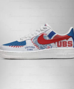 Chicago Cubs Major League Baseball Version 2026 Graphic Air Force 1 Shoes Sneakers for Baseball Fans