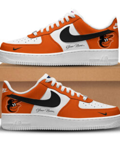 Custom Name And Number Baltimore Orioles New Version 2026 Graphic Air Force 1 Shoes Sneakers for Baseball Fans