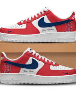 Custom Name And Number Boston Red Sox New Version 2026 Graphic Air Force 1 Shoes Sneakers for Baseball Fans