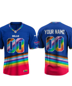 Custom Name And Number Buffalo Bills Happy Pride Month 2026 Football Jersey for Football Fans