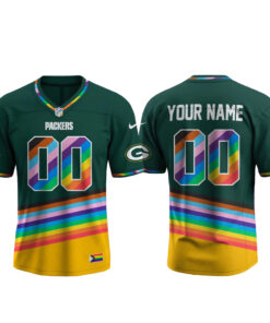 Custom Name And Number Green Bay Packers Happy Pride Month 2026 Football Jersey for Football Fans