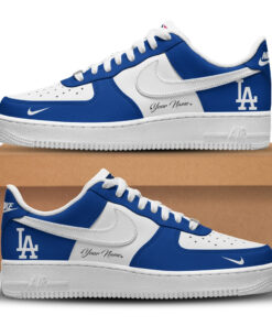 Custom Name And Number Los Angeles Dodgers New Version 2026 Graphic Air Force 1 Shoes Sneakers for Baseball Fans