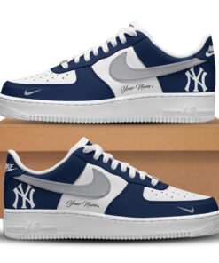 Custom Name And Number New York Yankees New Version 2026 Graphic Air Force 1 Shoes Sneakers for Baseball Fans