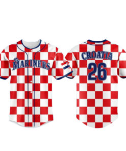 Custom Name And Number Seattle Mariners Croatian Heritage Night 2026 Baseball Jersey for Baseball Fans