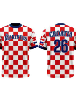 Custom Name And Number Seattle Mariners Croatian Heritage Night 2026 Graphic Shirt for Baseball Fans