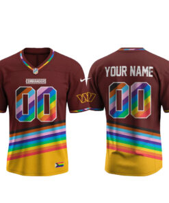 Custom Name And Number Washington Commanders Happy Pride Month 2026 Football Jersey for Football Fans