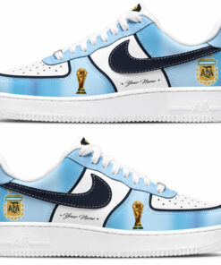 Custom Name Global Soccer Event 2026 Argentina Graphic Air Force 1 Shoes Sneakers for Soccer Fans
