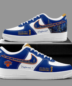 Custom Name New York Knicks 2026 Finals Champions Air Force 1 Shoes Sneakers Version 1 for Basketball Fans