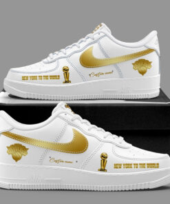 Custom Name New York Knicks 2026 Finals Champions Air Force 1 Shoes Sneakers Version 2 for Basketball Fans