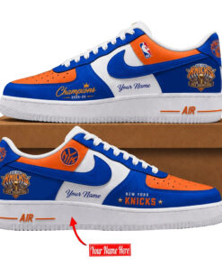 Custom Name New York Knicks 2026 Finals Champions Air Force 1 Shoes Sneakers Version 3 for Basketball Fans
