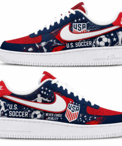 U.S. Soccer Never Chase Reality Air Force 1 Shoes Sneakers for Soccer Fans