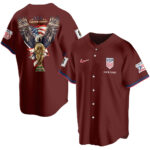 Custom Name USA Global Soccer Event 2026 Patriotic Eagle America 250 Deep Burgundy Baseball Jersey for Soccer Fans