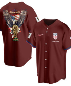 Custom Name USA Global Soccer Event 2026 Patriotic Eagle America 250 Deep Burgundy Baseball Jersey for Soccer Fans