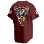 Custom Name USA Global Soccer Event 2026 Patriotic Eagle America 250 Deep Burgundy Baseball Jersey for Soccer Fans