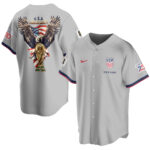 Custom Name USA Global Soccer Event 2026 Patriotic Eagle America 250 Heather Grey Baseball Jersey for Soccer Fans