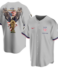 Custom Name USA Global Soccer Event 2026 Patriotic Eagle America 250 Heather Grey Baseball Jersey for Soccer Fans